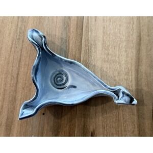 Vintage Studio Art Glazed Pottery Trinket‎ Candy Dish Signed F Martin